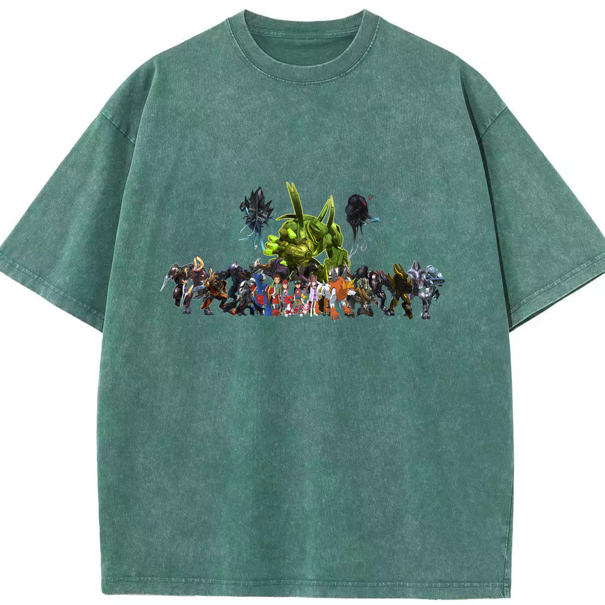 （画像用） Digimon デジタルモンスター/デジモン 綿100% ヴィンテージ風 半袖Tシャツ（フロントプリント）